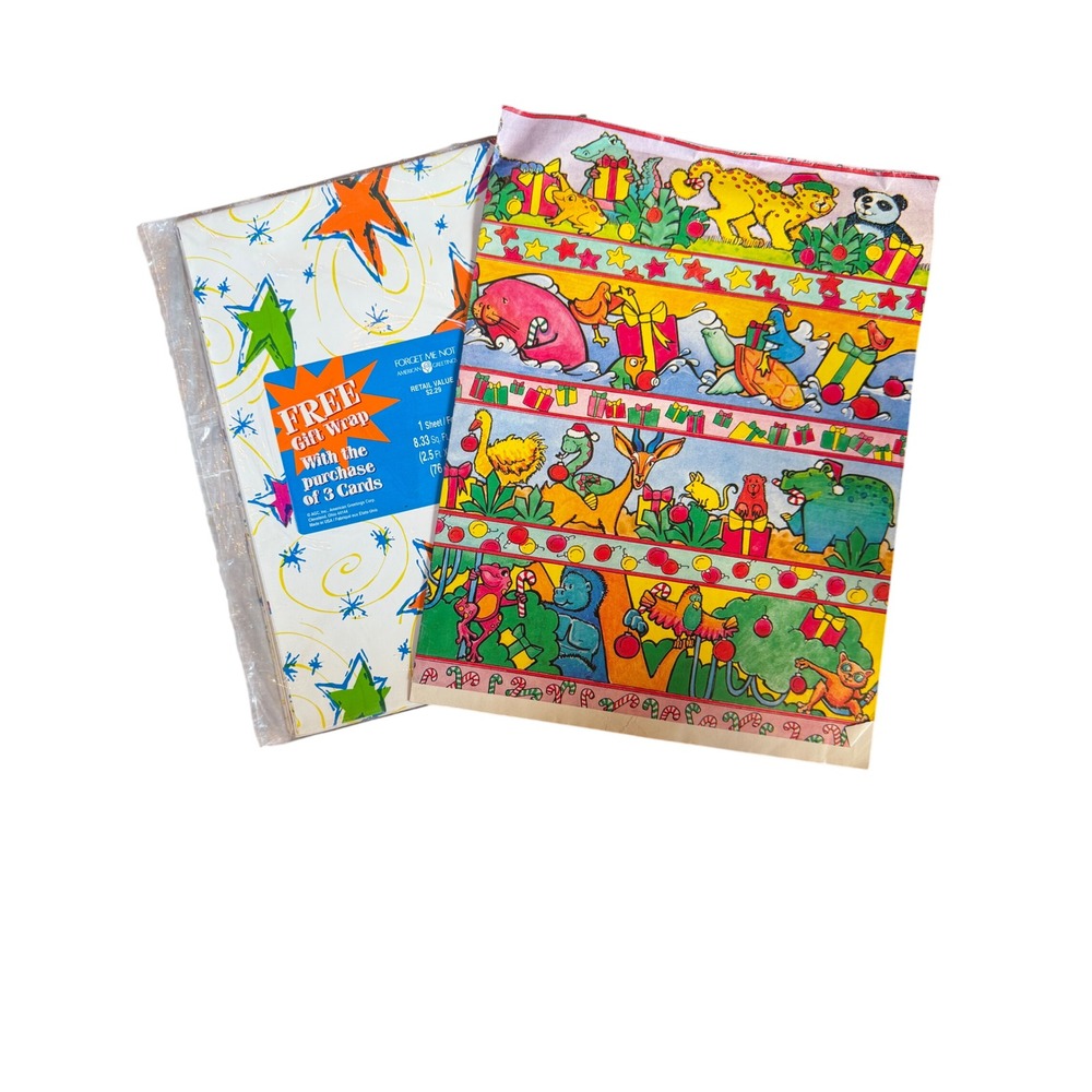 Vintage Highlights for Children Christmas Gift Wrap & American Greetings‎ Stars
